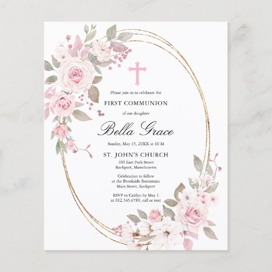 Begroting Pink Floral Eerste Heilige Communauteit (Voorkant)