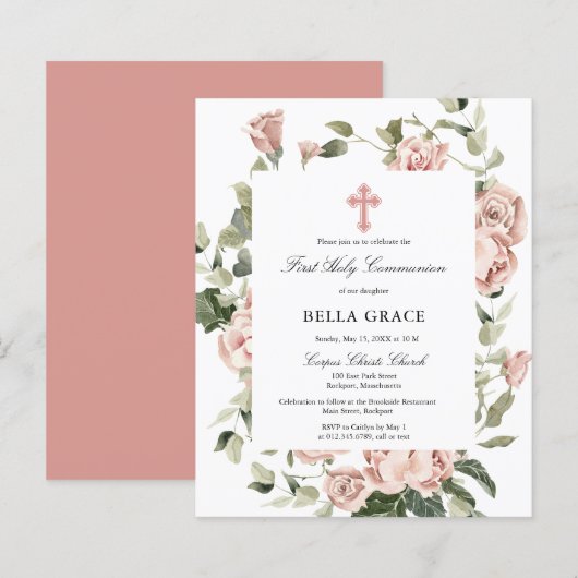 Begroting Pink Floral Eerste Heilige Communauteit (Voorkant / Achterkant)