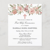 Begroting Pink Floral Eerste Heilige Communauteit Flyer (Voorkant)