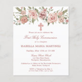 Begroting Pink Floral Eerste Heilige Communauteit Flyer (Voorkant)