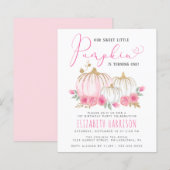 Begroting Pink Pumpkin Floral Girl 1e verjaardag (Voorkant / Achterkant)