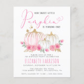 Begroting Pink Pumpkin Floral Girl 1e verjaardag (Voorkant)