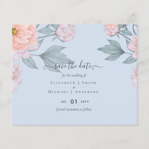BEGROTING Pink Sage Peach Weddenschap Flyer