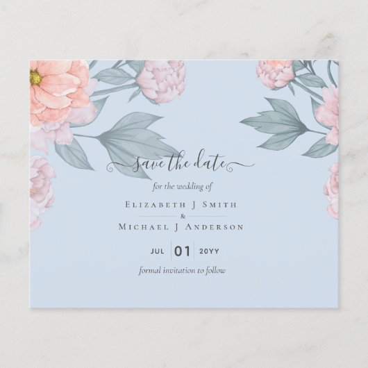 BEGROTING Pink Sage Peach Weddenschap Flyer (Voorkant)