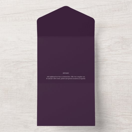 BEGROTING PLUM PURPLE Monochroom Template All In One Uitnodiging (Binnen)
