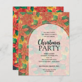 Begroting Poinsettias kerstfeest uitnodiging (Voorkant / Achterkant)