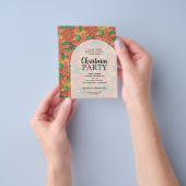 Begroting Poinsettias kerstfeest uitnodiging Flyer (Hand)