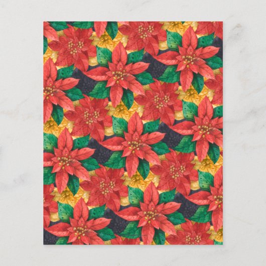 Begroting Poinsettias kerstfeest uitnodiging Flyer (Achterkant)