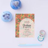 Begroting Poinsettias kerstfeest uitnodiging Flyer (Enkel)