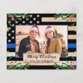 Begroting Politie Thin Blue Line USA Vlag Kerstmis (Voorkant)