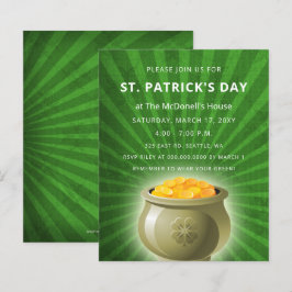Begroting Pot of Gold Patricks Day Invitation