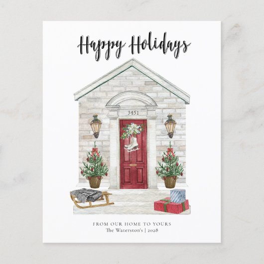 Begroting Prettige feestdagen thuiskerstKaart Flyer (Voorkant)