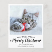Begroting prettige kerst van de Kat Pet-fotokaart (Voorkant)