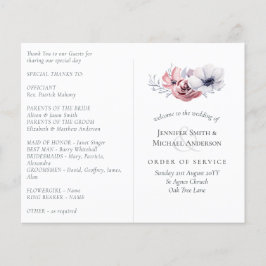 Begroting programma Dusty Blue Coral Floral Weddin