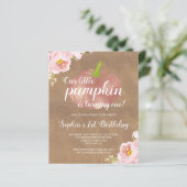 Begroting Pumpkin Floral Girl 1e uitnodiging (Staand voorkant)