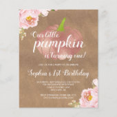 Begroting Pumpkin Floral Girl 1e uitnodiging (Voorkant)