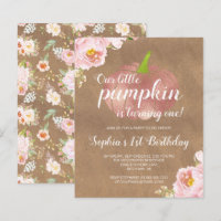 Begroting Pumpkin Floral Girl 1e uitnodiging