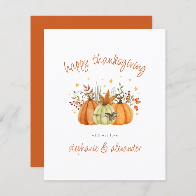 BEGROTING Pumpkins Terracotta Happy Thanksgiving (Voorkant / Achterkant)