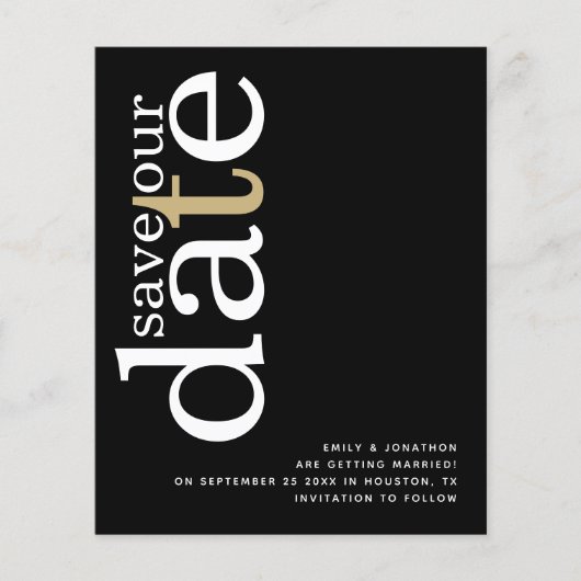 Begroting QR Code White Gold Text Black Opslagdatu (Voorkant)