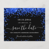 Begroting Quinceanera Black royal blue save the da (Voorkant)