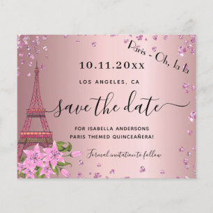Begroting Quinceanera blush roze paris save the da