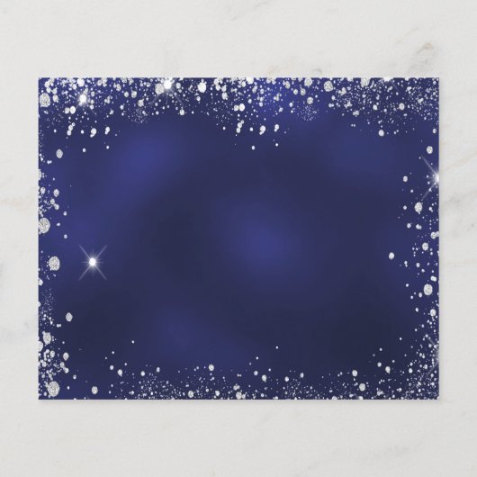 Begroting Quinceanera marvy blue white save date (Achterkant)