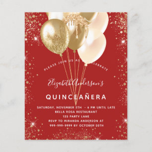 Begroting Quinceanera red goudballonnen