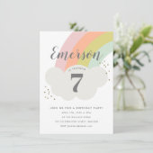 Begroting regenboogkinderen Birthday Party Kaart (Staand voorkant)