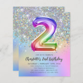 Begroting regenbooglitter Folie Meisje 2e verjaard (Voorkant / Achterkant)