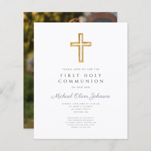 Begroting Religieuze Kruisjongen Eerste Communie (Voorkant / Achterkant)