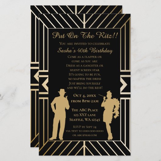 Begroting Roaring 20 gangster van het loopmeisje (Voorkant / Achterkant)