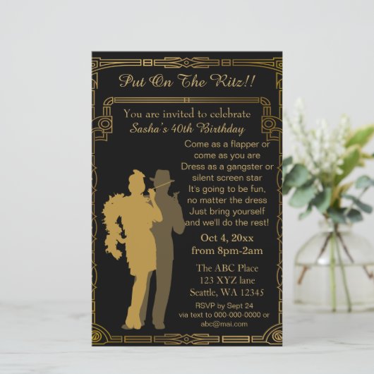 Begroting Roaring 20 gangster van het loopmeisje (Staand voorkant)