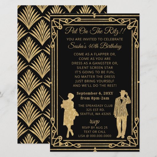 Begroting Roaring 20 gangster van het loopmeisje (Voorkant / Achterkant)