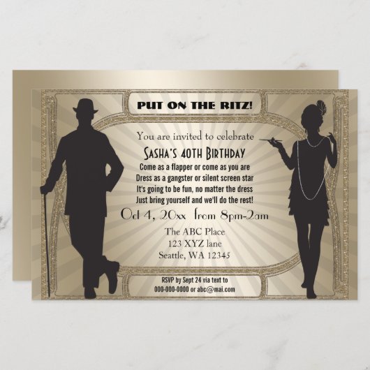 Begroting Roaring 20 gangster van het loopmeisje (Voorkant / Achterkant)