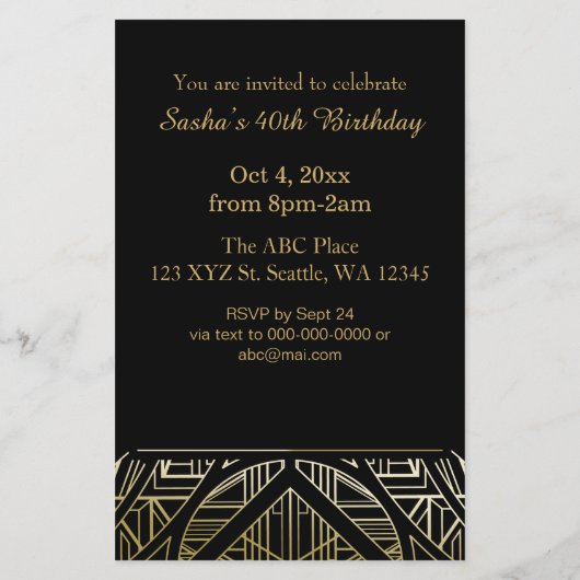 Begroting Roaring 20s art Geweldig (Achterkant)