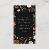Begroting roest zwarte florale bruiloft bedankt informatiekaartje (Achterkant)