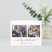 BEGROTING Rood Gold Eenvoudig script kerstfoto (Staand voorkant)