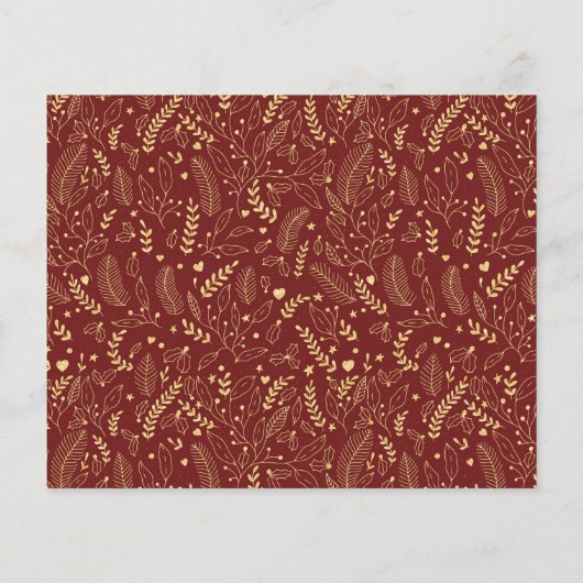 BEGROTING Rood Gold Eenvoudig script kerstfoto (Achterkant)