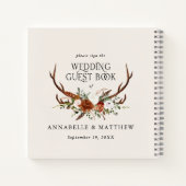 Begroting roomcrème floral bruiloft gastboek rusti notitieboek (Achterkant)
