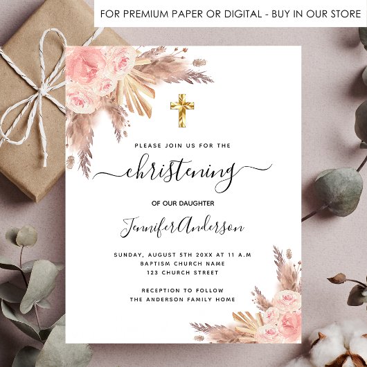 Begroting roos Christening pampas Flyer