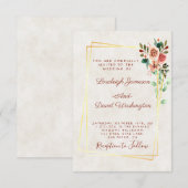 Begroting  roos en goudbruiloft kaart (Voorkant / Achterkant)