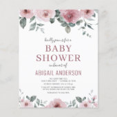 Begroting Roos Floral Baby shower uitnodiging Flyer (Voorkant)