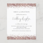 BEGROTING Roos Gold Glitter Wedding Reception nodi (Voorkant)
