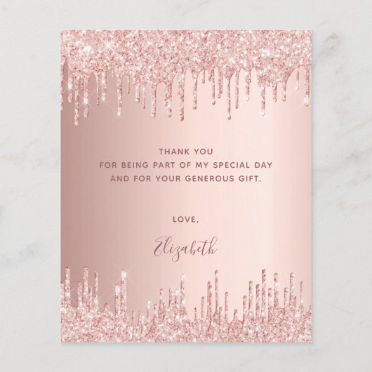 BEGROTING roos goud goudglitter bedankt! (Achterkant)