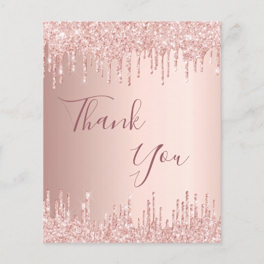 BEGROTING roos goud goudglitter bedankt! (Voorkant)