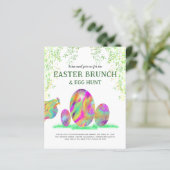 Begroting rooster Waterverf Easter Egg Hunt Brunch (Staand voorkant)