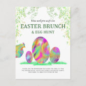 Begroting rooster Waterverf Easter Egg Hunt Brunch Uitnodiging Briefkaart (Voorkant)