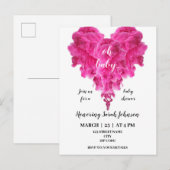 Begroting roze babymeisje doucheuitnodiging uitnodiging briefkaart (Voorkant / Achterkant)