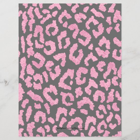 Begroting Roze Black Leopard Birthday-uitnodiginge (Achterkant)