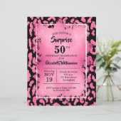 Begroting Roze Black Leopard Birthday-uitnodiginge (Staand voorkant)